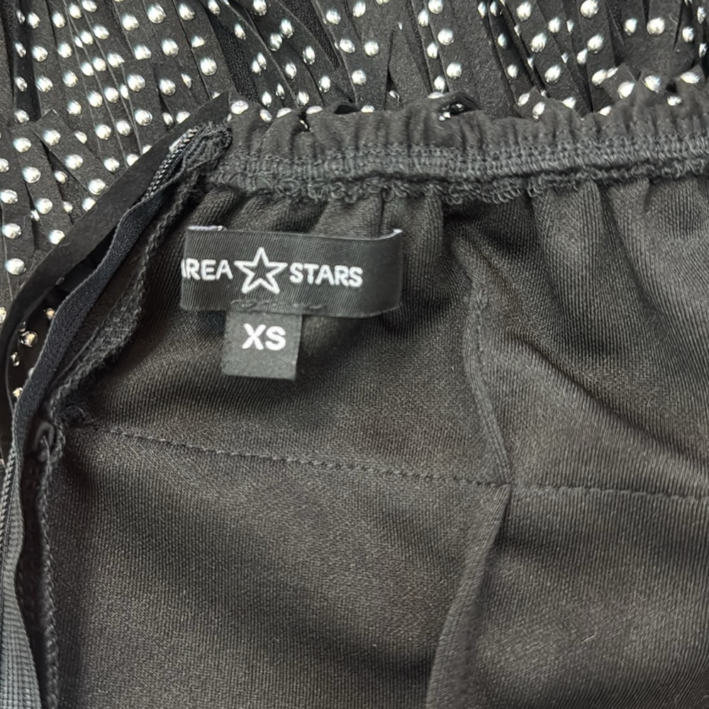 Area Stars Black Strapless Fringe Mini Dress Size X-Small NWT - Picture 8 of 9